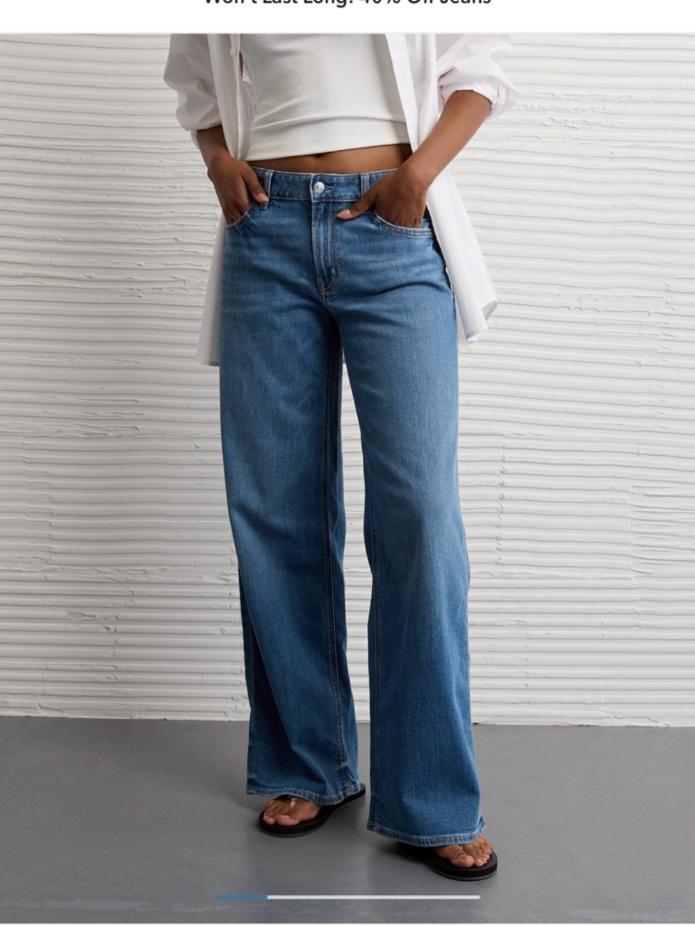 American Eagle Outfitters Light Blue Wide-Leg Flare Jeans